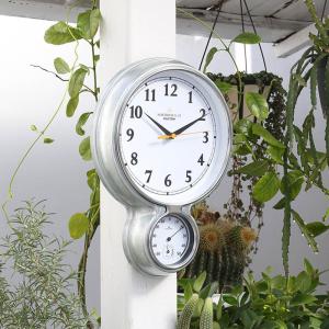 掛け時計 壁掛け時計 時計 壁面 温度計付き おしゃれ 見やすい ウォールクロック スタイリッシュ アメリカン 雑貨 インテリア｜usagi-shop