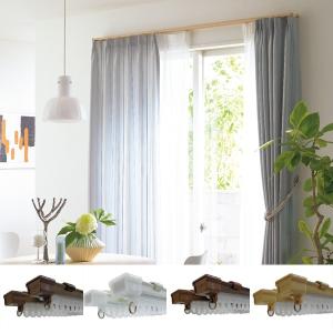 値下♪木製カーテンレール2本セット☆オフホワイト☆長さ調節可能 値下♪木製カーテンレール2本セット☆オフホワイト☆長さ調節可能