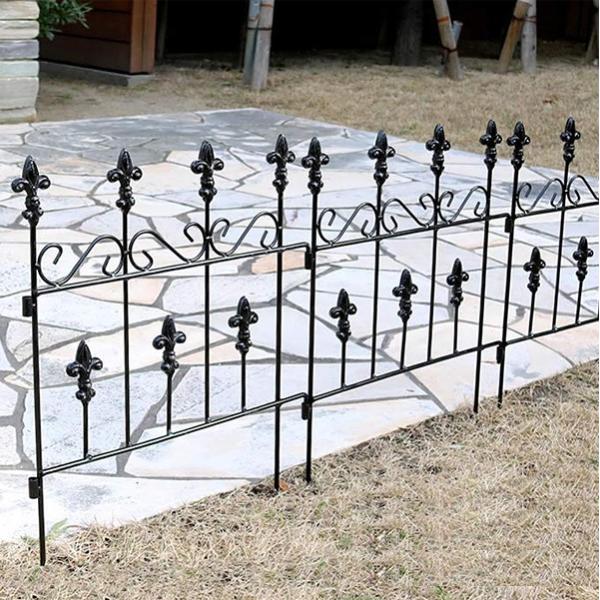 ガーデンフェンス アイアン 埋め込み DIY 自立 ホワイト 白 庭 柵 低め