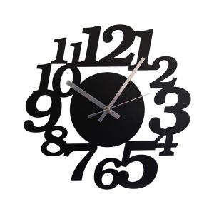 壁掛け時計 イタリティック 数字 黒 ブラック 壁掛時計 壁時計 鋼 スチール 国産 日本製｜usagi-shop