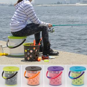 バケツ 座れる 釣り 二重構造 おしゃれ かわいい 多機能 すべり止め付き ウィルマート