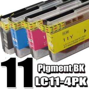 互換品 プリンターインク ブラザー LC11-4PK 4色セット 顔料ブラック 互換 インクカートリ...