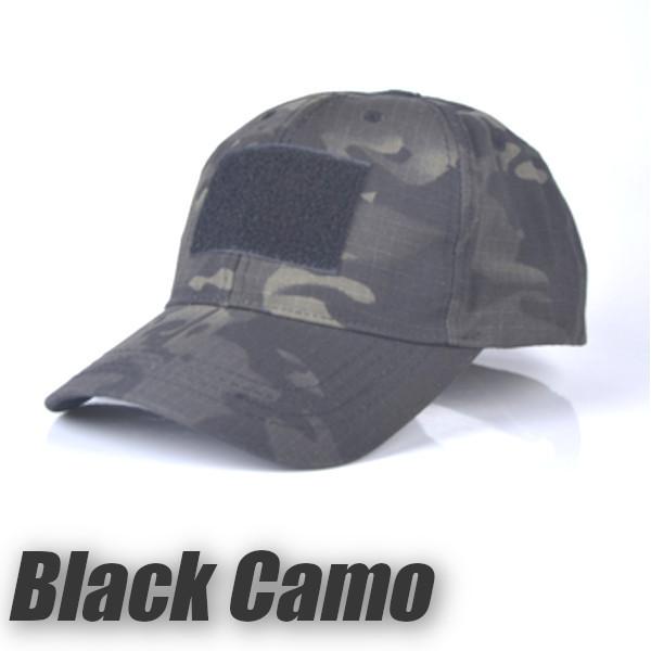 キャップ カモフラージュキャップ ブラックカモ ベルクロパッチ (F6-1)