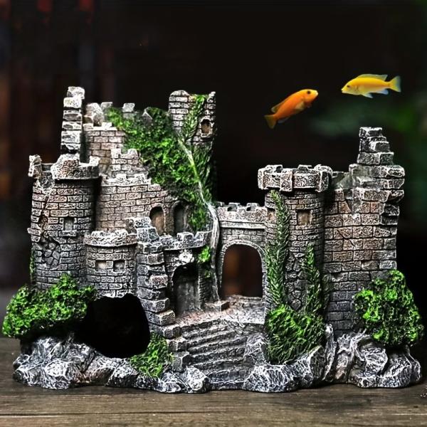 ビンテージ タンク レジン クラフト 城 水槽 ランドスケープ オーナメント 水槽 デコレーション ...