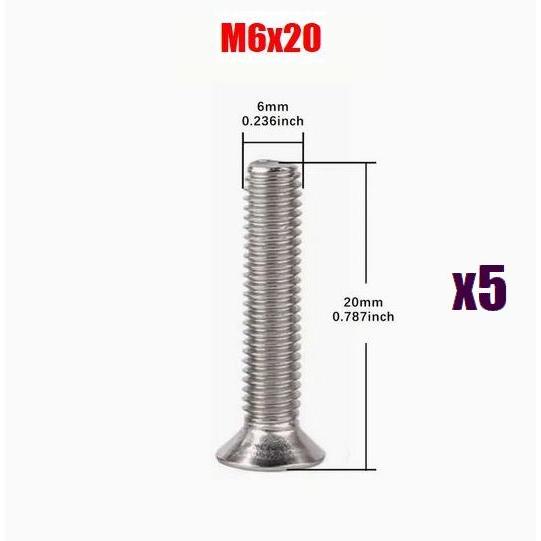 トルクスネジ M6x20mm 5本 ステンレス 皿ネジ いじり止め付