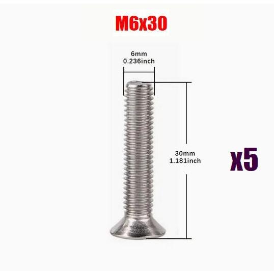トルクスネジ M6x30mm 5本 ステンレス 皿ネジ いじり止め付