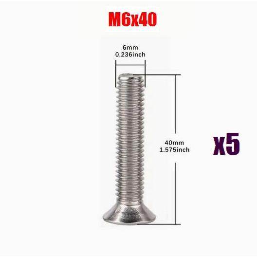 トルクスネジ M6x40mm 5本 ステンレス 皿ネジ いじり止め付