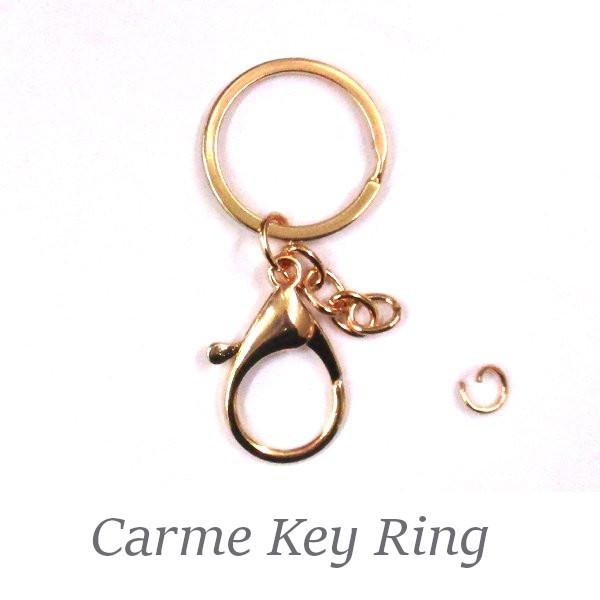 チャーム キーリング チェーンタイプ ピンクゴールド 丸カン付 バッグチャーム 手作り Z38