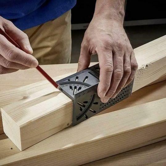 1pc 木工定規 3D マイター角度測定ゲージ  正方形サイズ測定ツール