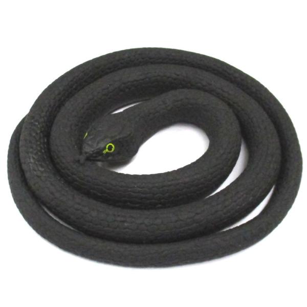 へび ゴム製 80cm いたずらグッズ へび 蛇 ヘビ おもちゃ 鳥対策 猿対策 黒裏黒 (T4)