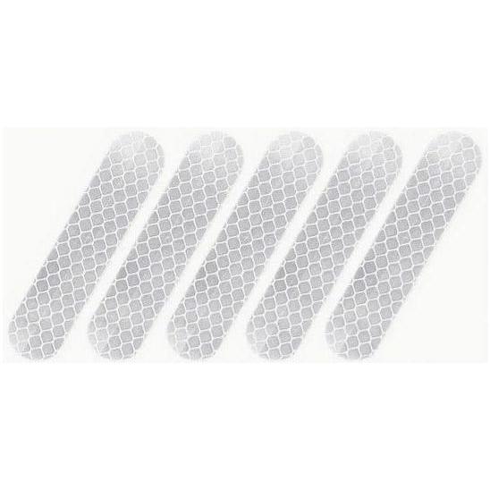 5枚セット ホワイト 高視認性反射安全ステッカー - 防水PVC 車両・バイクに最適 反射テープ 再...