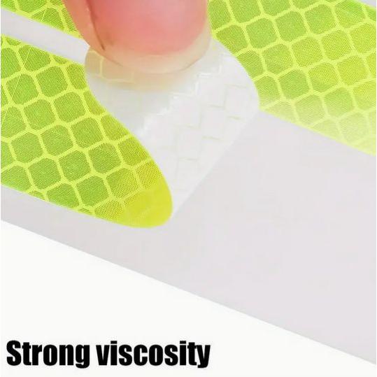 5枚セット イエロー 高視認性反射安全ステッカー - 防水PVC 車両・バイクに最適 反射テープ 再...