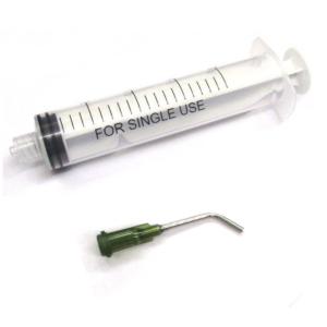 計量用 シリンジ 20ml セット (本体+45°カーブニードル) 計量注入器 プラモデル製作 工作 園芸 注射器 (Z55)
