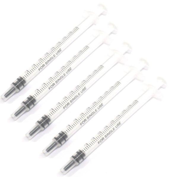 計量用 シリンジ 1ml x5 (ニードルなし) 計量注入器 プラモデル製作 工作 園芸