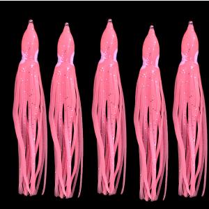 タコベイト  夜光ピンク 9cm 5匹 ラメ入り インチク ジギングなどに