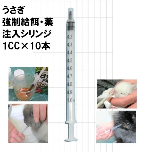 うさぎ 給餌給薬シリンジ 1ml 8本セット 細いのでうさぎの口にスムーズに入れられます