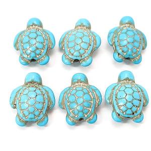 ビーズ 合成天然石 18mm ホヌ 海亀 マリ...の詳細画像2