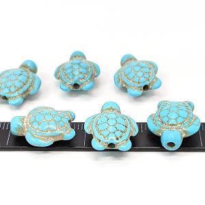 ビーズ 合成天然石 18mm ホヌ 海亀 マリ...の詳細画像3
