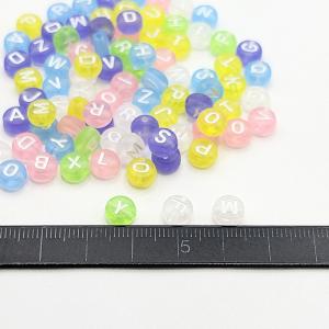 アルファベット つや消し ビーズ 7mm 約8...の詳細画像5