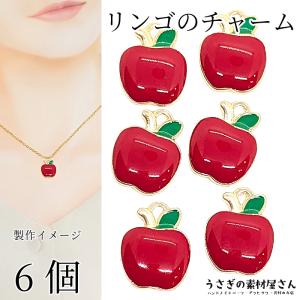 リンゴ チャーム 光沢 キラキラ オーロラ加工 りんご アクリル製