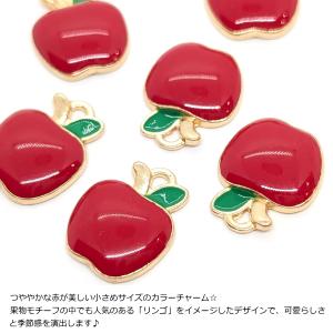 りんご チャーム カラーチャーム 13.5mm...の詳細画像1