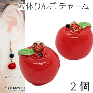 チャーム 林檎 ミックス 4個入 りんご リンゴ 立体 手芸 パーツ