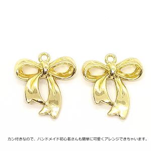 リボン チャーム ゴールド色 22.5mm 2...の詳細画像4