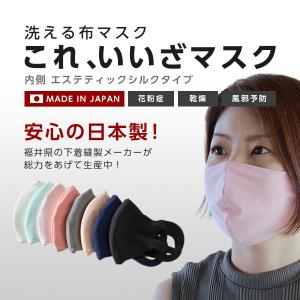在庫限り/国産 これ、いいざマスク エステティックシルク シルクマスク 洗える シルク マスク ポケット付き 化粧汚れ 日本製 立体 大人 子供 UV 肌に優しい