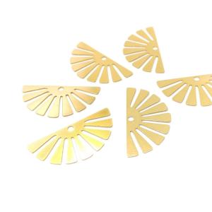 訳アリ*6個☆銅製-扇子モチーフ*メタルプレー...の詳細画像1