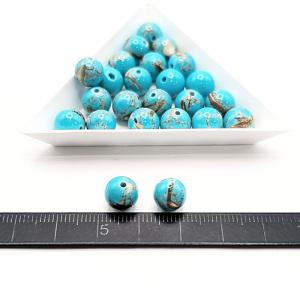 合成ターコイズ ビーズ 8mm〜9mm 8個 ...の詳細画像5