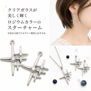 星チャーム スター ロジウム色 クリアガラス ...の詳細画像1