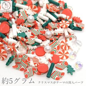 封入パーツ レジン クリスマス 約4mm?6mm 程度 5グラム レジン封入 シャカシャカ パーツ もみの木 靴下 クリスマスカラー ネイルパーツ デコパーツ