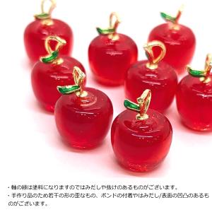 チャーム ランプワークガラス リンゴ ペンダン...の詳細画像3
