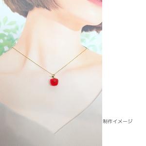 チャーム ランプワークガラス リンゴ ペンダン...の詳細画像4