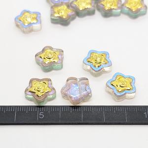ビーズ 星 薔薇 4個 14mm オーロラ加工...の詳細画像5