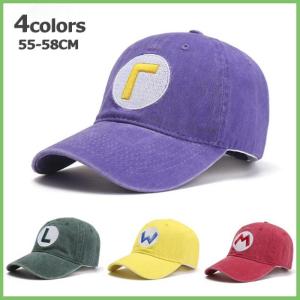 スーパーマリオ 風 キャップ 大人 帽子 ルイージ マリオ