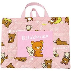 キルト加工キャラクターレッスンバッグ リラックマ/K9011Aピンク 入園入学 おけいこバッグ 雑貨 通園バッグ学童