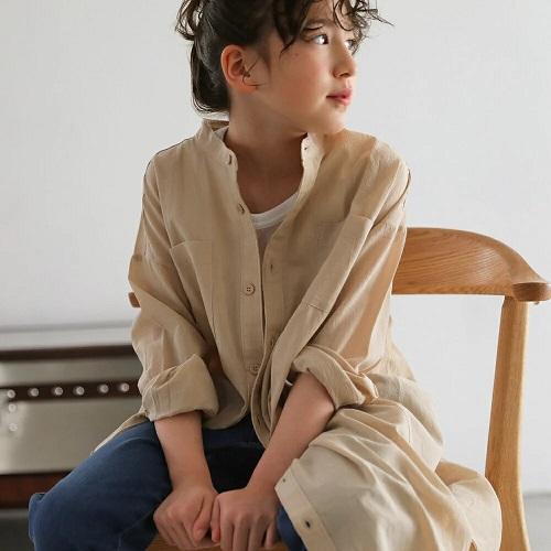 （おまかせ便で送料無料）シアーロングシャツ 130 140 150　キッズ T2 ティーツー 長袖 ...