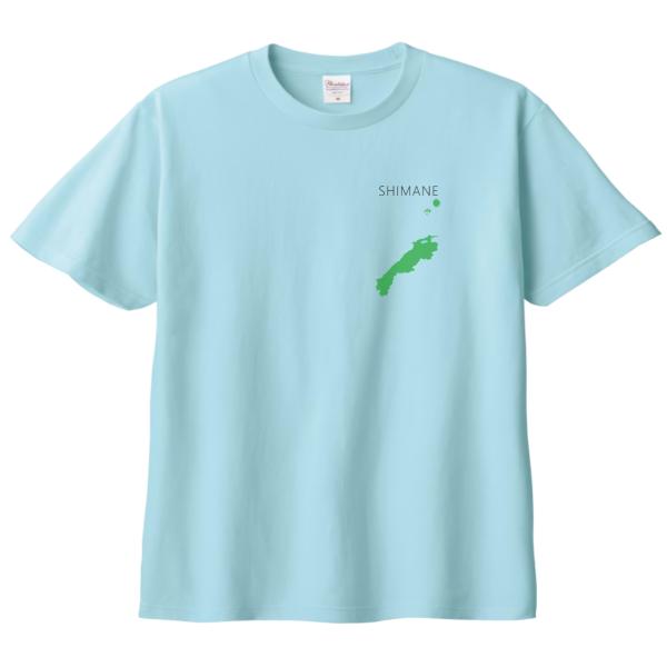 都道府県　島根県　SHIMANE　Tシャツ　水色　ワンポイント