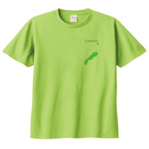 都道府県　島根県　SHIMANE　Tシャツ　ライトグリーン　ワンポイント