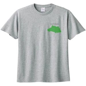 都道府県　埼玉県　SAITAMA　Tシャツ　杢グレー　ワンポイント｜usakitiya