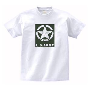 US ARMY　アーミー　ミリタリー　Tシャツ　ハイクオリティヘビーウェイト　透けない 厚手 7.4オンス ホワイト｜usakitiya