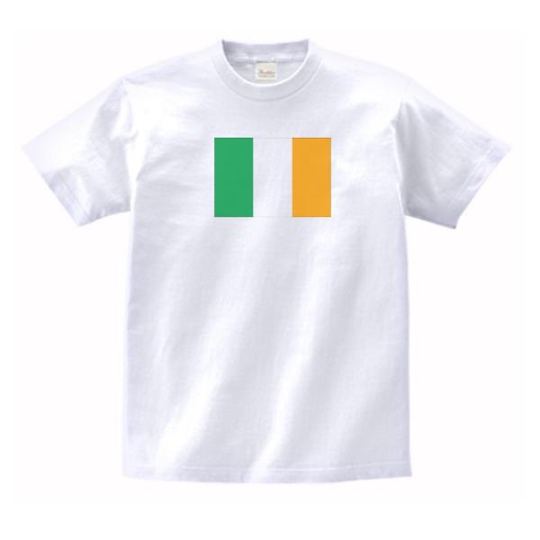 アイルランド　国　国旗　Tシャツ　ハイクオリティヘビーウェイト　透けない 厚手 7.4オンス ホワイ...