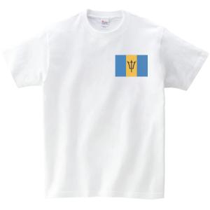 バルバトス　国　国旗　Tシャツ　白　ホワイト　ワンポイント｜usakitiya
