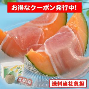 2024 北海道 赤肉メロン1玉と生ハム3個セット メロン 生ハム 北海道 赤肉の商品画像