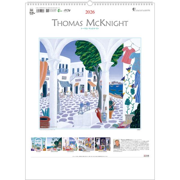 ゲリラP5倍 トーダン 2026年 カレンダー 壁掛け トーマス・マックナイト 絵画・アート TD-...