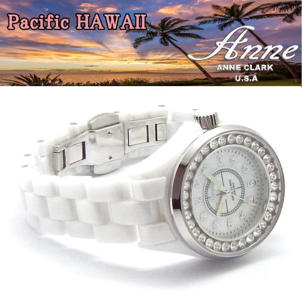 天然シェル サファイア セラミック スワロフスキー 腕時計 マークメロウ アンクラーク パシフィック...