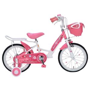 子供用自転車16 補助輪付 女の子用 MD-12 4色 ラベンダー/アプリコット/ピンク/ブラック こども 自転車 キッズバイク 16インチ かわいい｜usamart