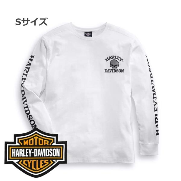 ハーレーダビッドソン 純正 メンズ スカル・ロングスリーブTシャツ ホワイト 99092-14VM ...
