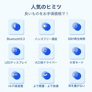 ワイヤレスイヤホン 耳を塞がない blueto...の詳細画像5